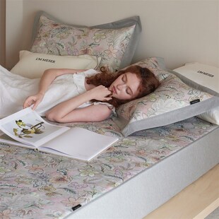 觅森桑蚕丝凉席软席养身凉感冰丝席三件套空调凉席床笠款 席子可机