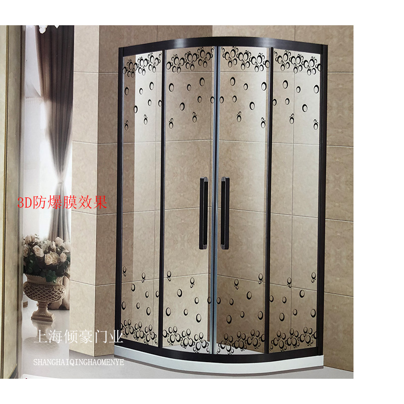 上海圆弧扇形淋浴房浴室移门钢化玻璃不锈钢沐浴房简易卫浴隔断
