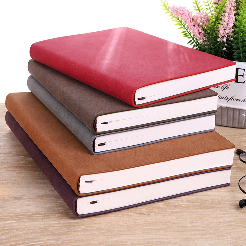 a4大笔记本厚本子超厚大号简约大学生课堂笔记软皮面学生用b5记事