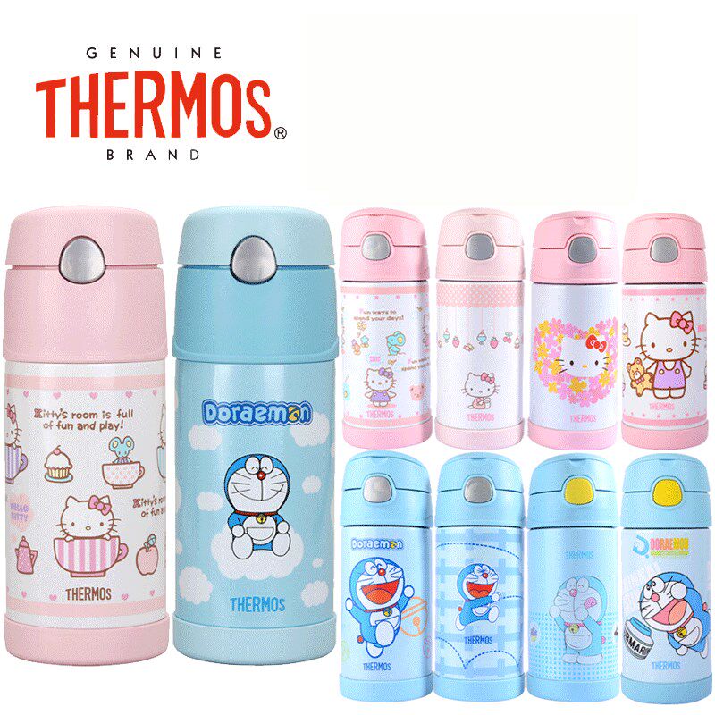 魔师儿童吸管杯宝宝便携卡通保温防漏水壶不锈钢水杯子b2011膳