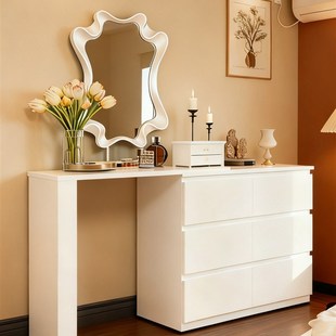 新款钢制梳妆台卧室斗柜梳妆台一体小户型书桌床尾柜化妆台化妆桌