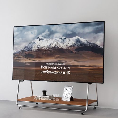 简约不锈钢液晶显示器挂架家用多功能可移动带轮式电视支架小推车