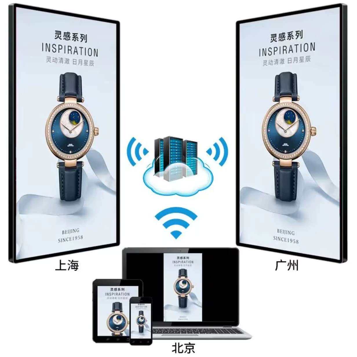 广告机壁挂显示屏32/43/50/55/65寸吊挂竖屏机网络高清超薄一体机