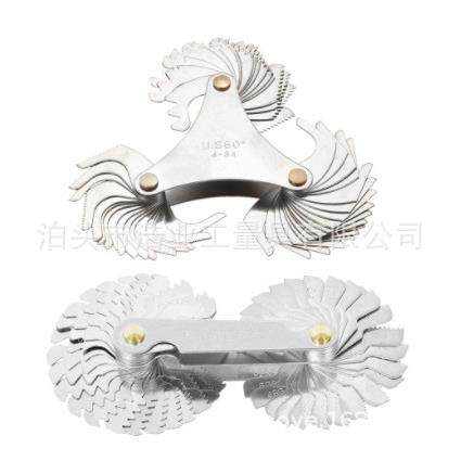 螺纹规 2件套55加60°量规 52片计量器具60度全美制51PC螺纹牙规