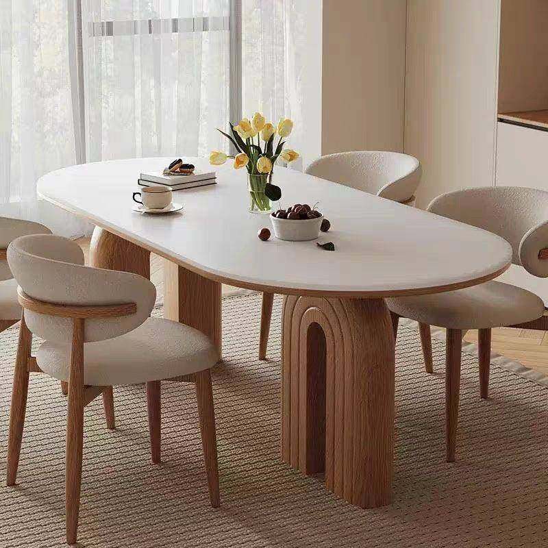奶油餐桌实木法式岩板餐桌椅组合家用现代饭桌古风小户型椭圆形,电子元器件市场,其它元器件,淘宝优惠券,粉丝福利购,淘宝优惠卷
