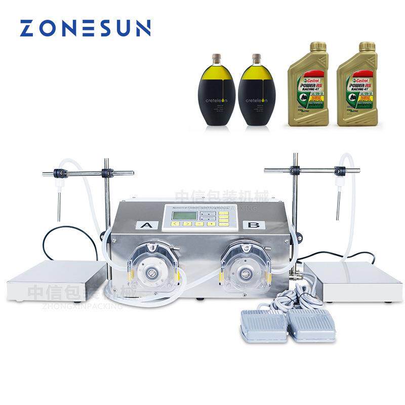 半自动双头蠕动泵灌装机 精油机油花生油瓶装称重灌装分装