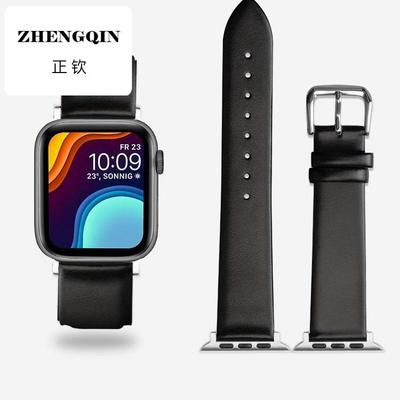 适用iwatch8表带柔软真皮apple watch6代5苹果s7手表se代4/3/2/13