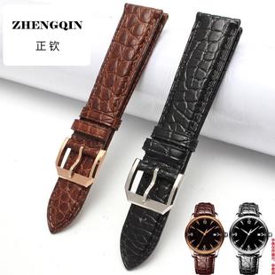 鳄鱼皮表带真皮适用万国iwc飞行员葡萄牙马克17 18男20|21|22mm