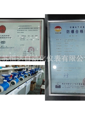 防爆电磁流量计 HWLDE许可证及防爆合格证书 防爆等级ExdIICT6