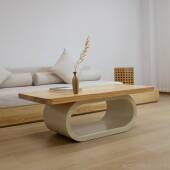 高档奶油风实木茶几用方小户型原木茶客厅家现代简约创意台网红形