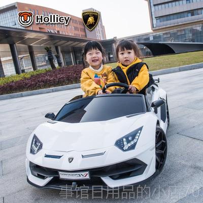 高档正版兰博基尼aventaor sv漂移双座j儿童电动车遥控宝宝台童d