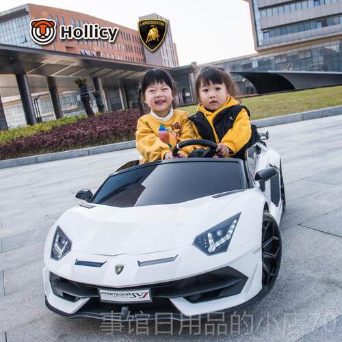 高档正版兰博基尼aventaor sv漂移双座j儿童电动车遥控宝宝台童d