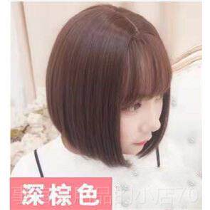高档网红假发女性假短发全现发带直发鲍勃发空气全刘海头梨花实假