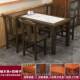 高档中古餐风全实木桌岩桌板钢化玻璃长方形子家用早餐小店吃桌椅