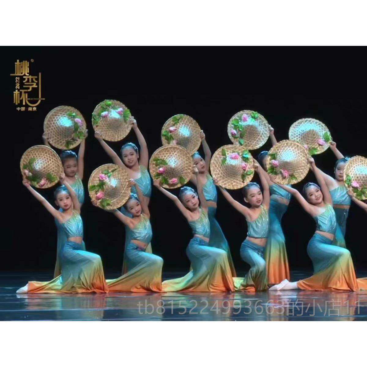 正品傣族舞蹈服装儿童，和女孩戴帽少数民族服装，，儿童体舞蹈服