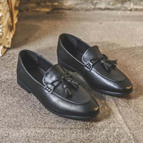 正品夏季新款英皮鞋男一脚蹬懒人伦鞋鞋休闲百豆搭豆鞋套脚发型师