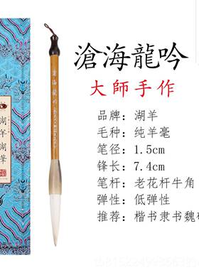 正品昌湖羊工美术大师翁其手工制艺老细锋纯羊毫毛笔套装书法国画
