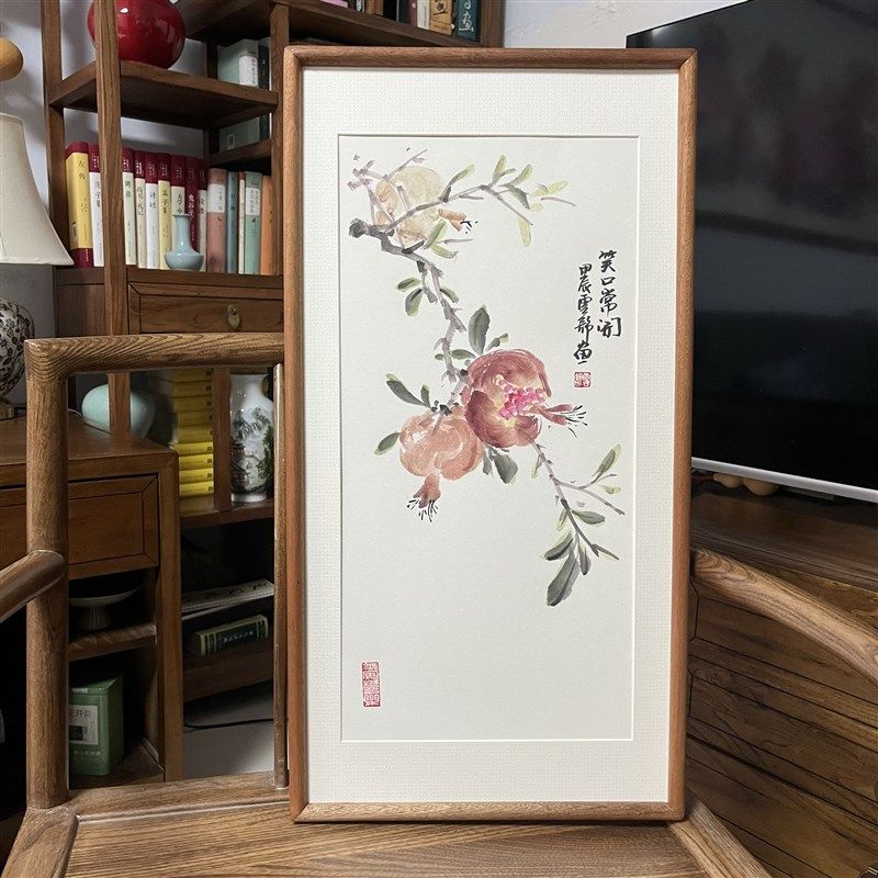 国画手绘写意牡丹山水竹子兰花荷花柿子画芯卷轴挂画定制作品真迹