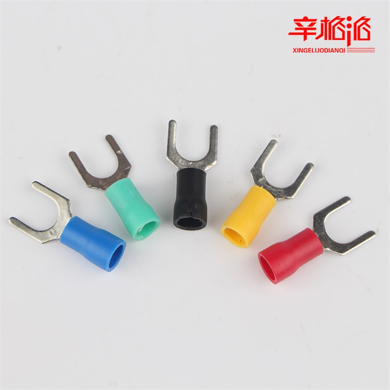 SV2-叉形预绝缘接线冷压铜端子UT接线鼻叉型线耳五色共300只