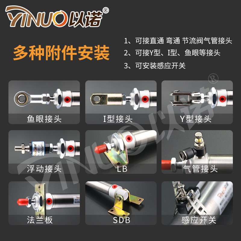 不锈钢迷你气缸M1*X*75*100*1*1*175-200*300*0-S-C