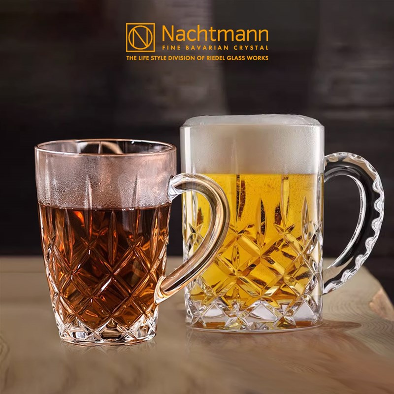 德国进口NACHTMANN水晶玻璃大号扎啤杯加厚果汁杯水杯带把啤酒杯