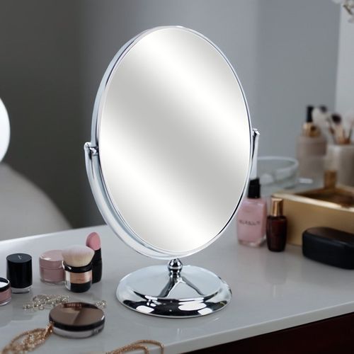 高档双面镜金属双面镜不锈钢珠宝镜女梳妆镜椭圆形珠宝店专用镜子