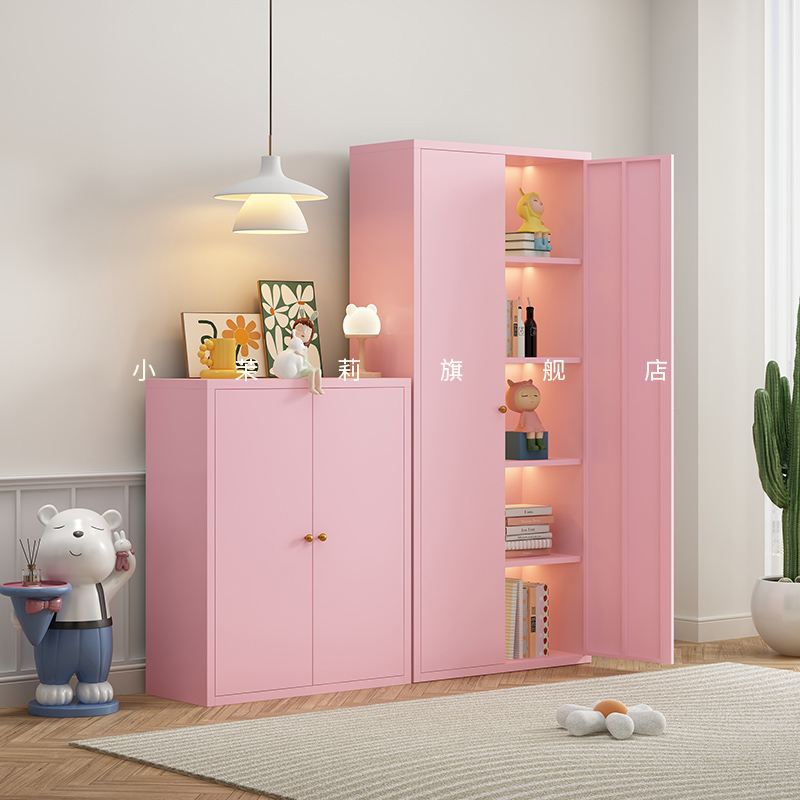 客厅书房展示柜书柜家用儿童书架玻璃门窄柜高脚落地经济型置物柜