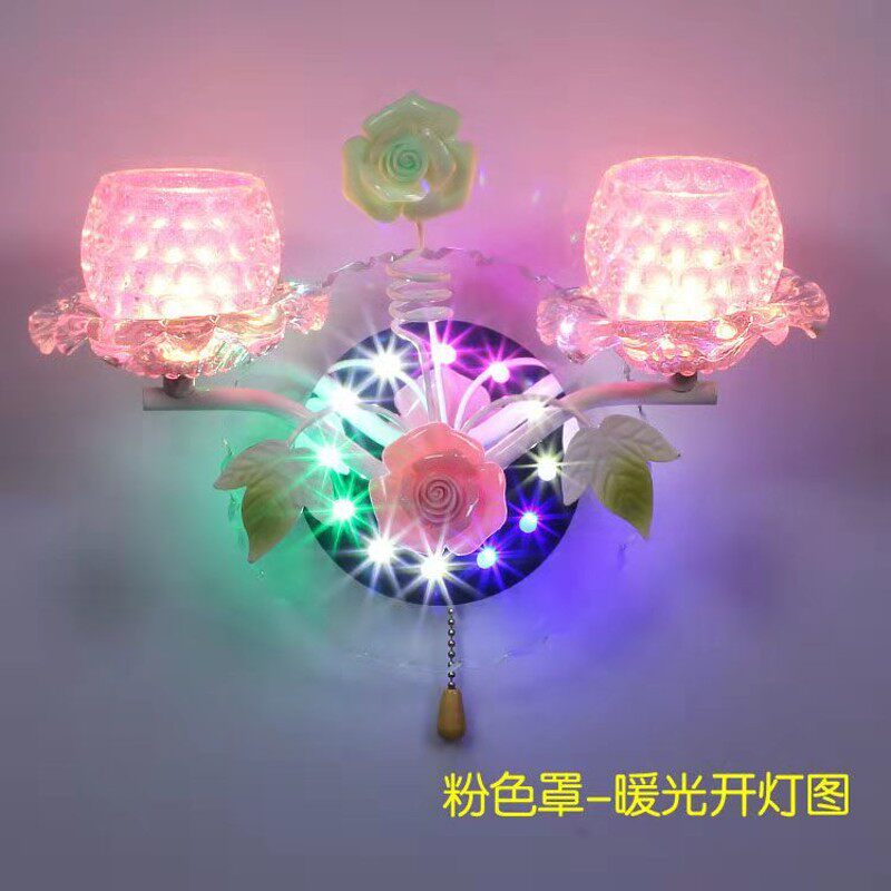led时尚创意卧室床头红色客厅公寓宾馆酒店楼梯墙壁灯玻璃婚书房