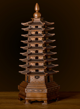 紫铜文昌塔13层铜塔书房书桌摆件客厅办公室桌面高端装饰铜工艺品