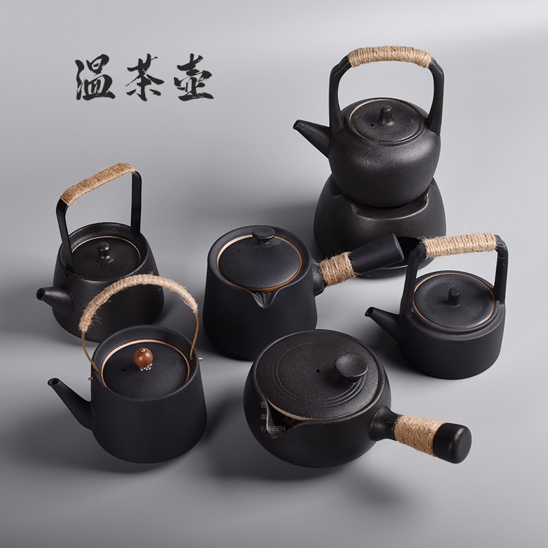 黑陶温茶炉蜡烛加热温茶底座小茶炉煮茶壶家用暖茶炉大容量温茶壶