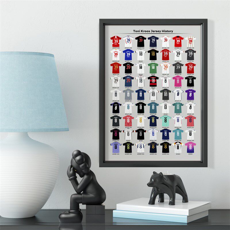 皇马克罗斯职业生涯球衣实木装饰相框照片墙桌摆挂框摆件酒吧壁画