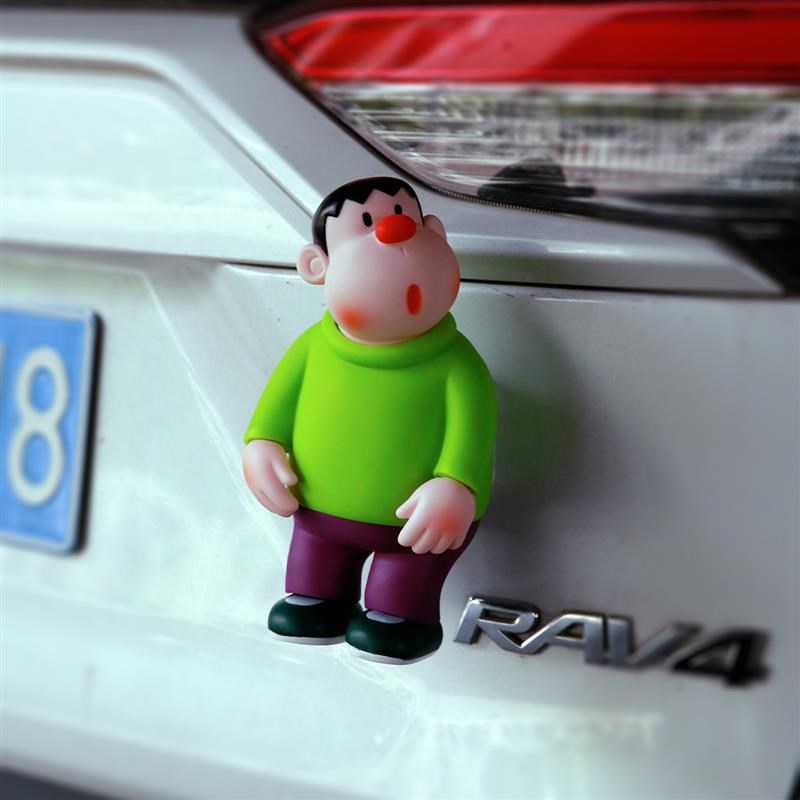 歪头胖虎车载摆件汽车装饰品202新款车顶尾部玩偶车外部公仔挂件