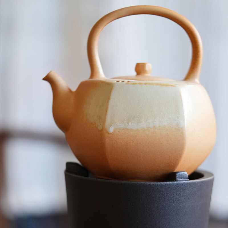名道堂炭火燃气电陶炉可用自然陶土原矿釉料高温烧成烧水煮茶壶