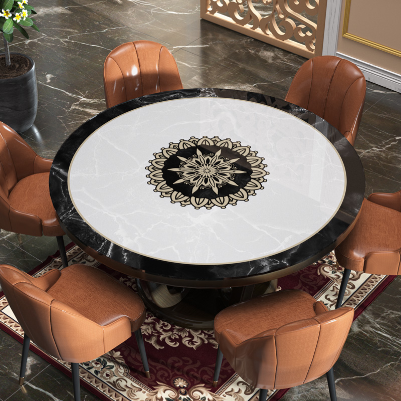 欧式圆桌桌布免洗防油防水圆形餐桌垫家用软玻璃pvc桌面台布桌垫
