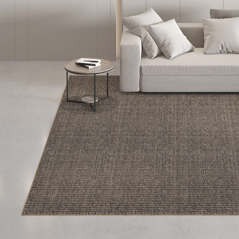 灰色剑麻编织地毯书房客厅沙发卧室现代简约纯色亚麻复古地垫定制