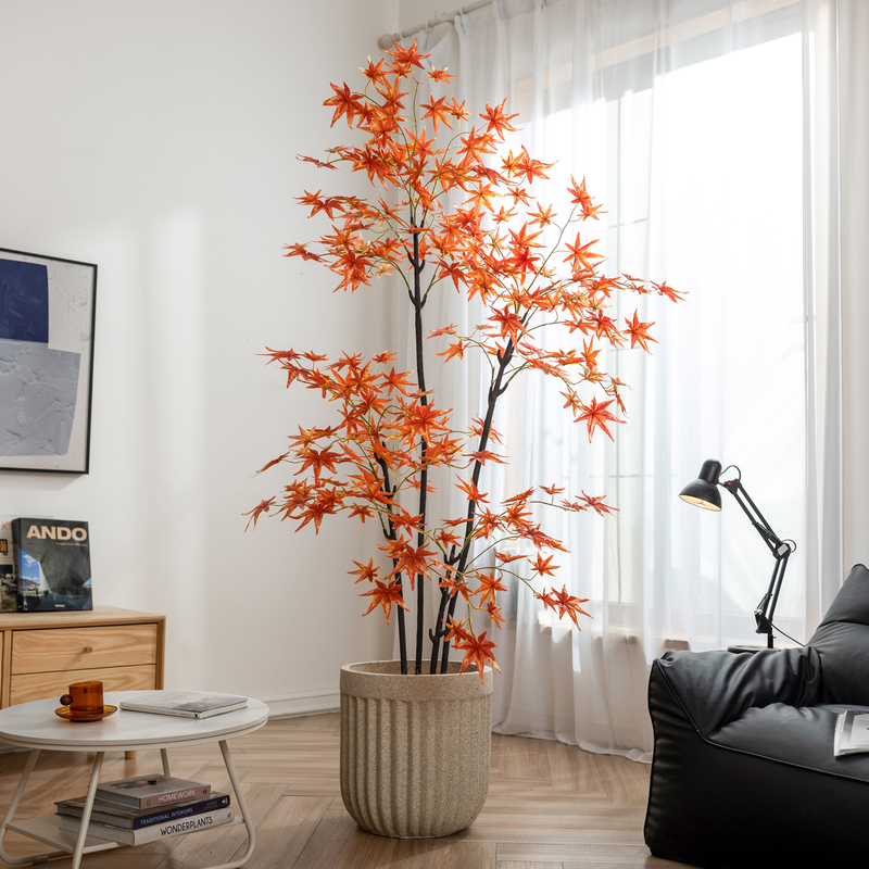 掬涵仿真绿植假红枫树盆栽植物造景枫叶装饰花卉大型客厅室内摆件