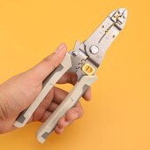 福冈剥线钳不锈钢电工剥线钳多功能分线绕线剪线钳工业扒皮钳子