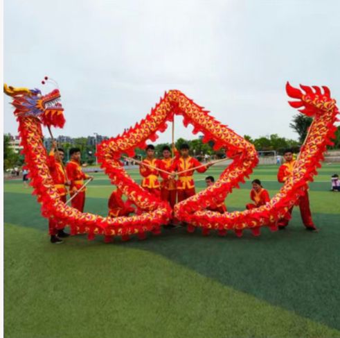 舞龙LED灯光舞龙道牛津布烫金灯光龙 夜光龙 龙灯道具 LED灯光龙