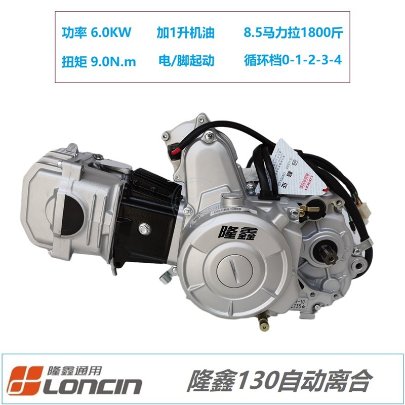 隆鑫原厂三轮车卧式110 0 0 1发动机总成 水冷机头自动离合
