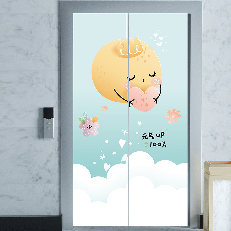 电梯贴纸电梯门装饰门贴入户门自粘贴可爱卡通装饰电梯间防水贴纸