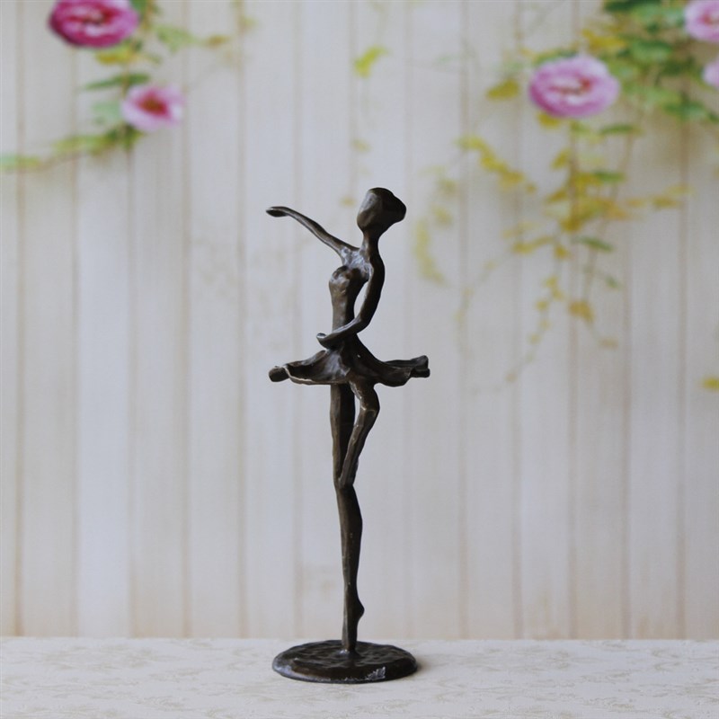 欧式铸铁风情创意设计抽象人物摆件工艺新芭蕾单人舞家居装饰软装