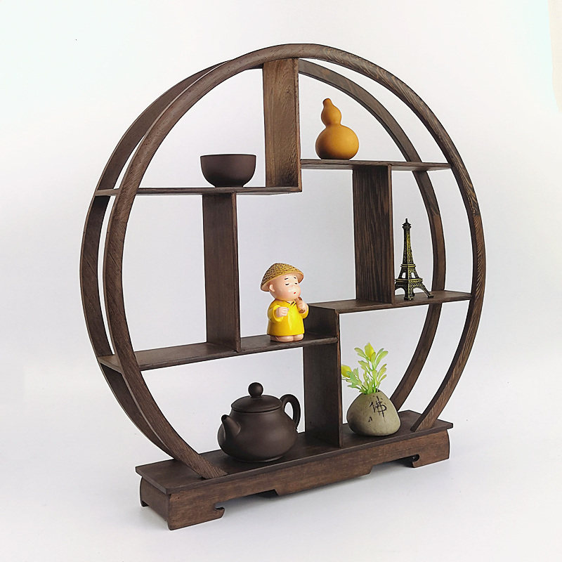 红木工艺品小博古架实木多宝架底座展示紫砂壶茶壶架子鸡翅木摆件