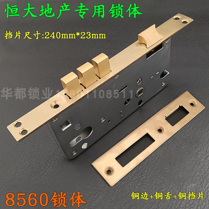 恒大地产锁体进户门大门恒大锁芯皇鼎防盗门850孔锁体锁具