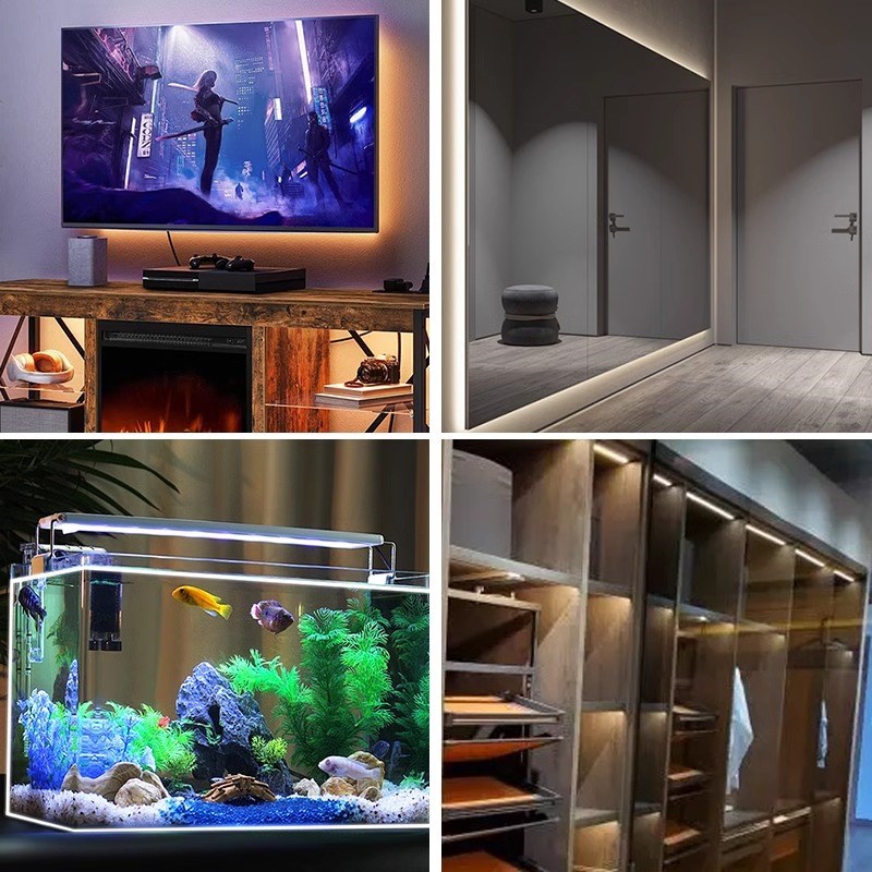 自粘灯带led免驱动家用客厅吊顶免变压器线性装饰橱柜软灯条