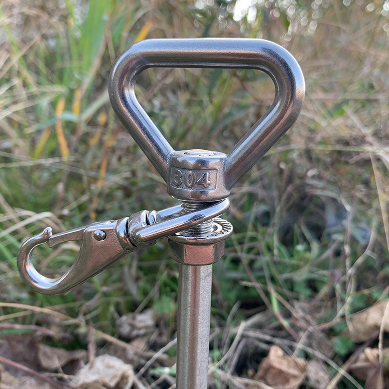 30不锈钢钓鱼伞地插防风绳万向地桩伞加长叉栓狗器桩野营地钉