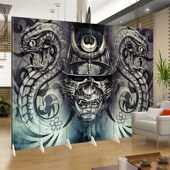 手绘怪兽屏风可折叠移动隔断浮世绘般若招财艺术创意纹身刺青遮挡