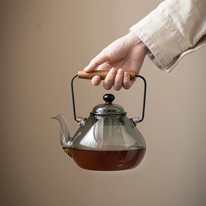 电陶炉煮茶壶玻璃耐热耐高温过滤壶嘴单壶茶具套组装克加热提梁壶