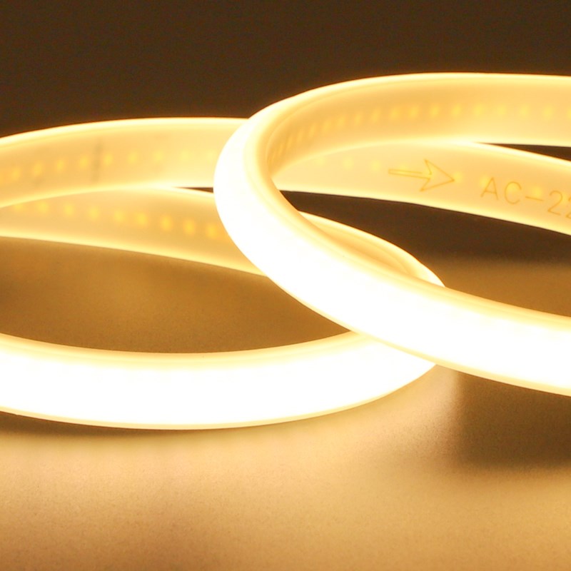 无频闪灯带高压插头cob硅胶客厅吊顶护眼防频闪氛围灯led灯条