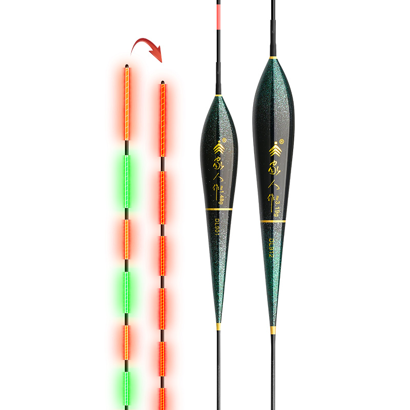 家人硬尾咬钩变色夜光漂水无影电子漂超亮夜钓浮漂鲫鱼漂日夜两用