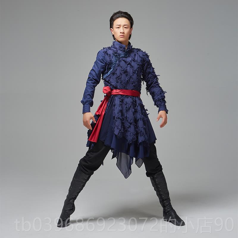 高档考蒙古舞蹈演出服男学生试考练习考表演服艺装成人蒙族级练功
